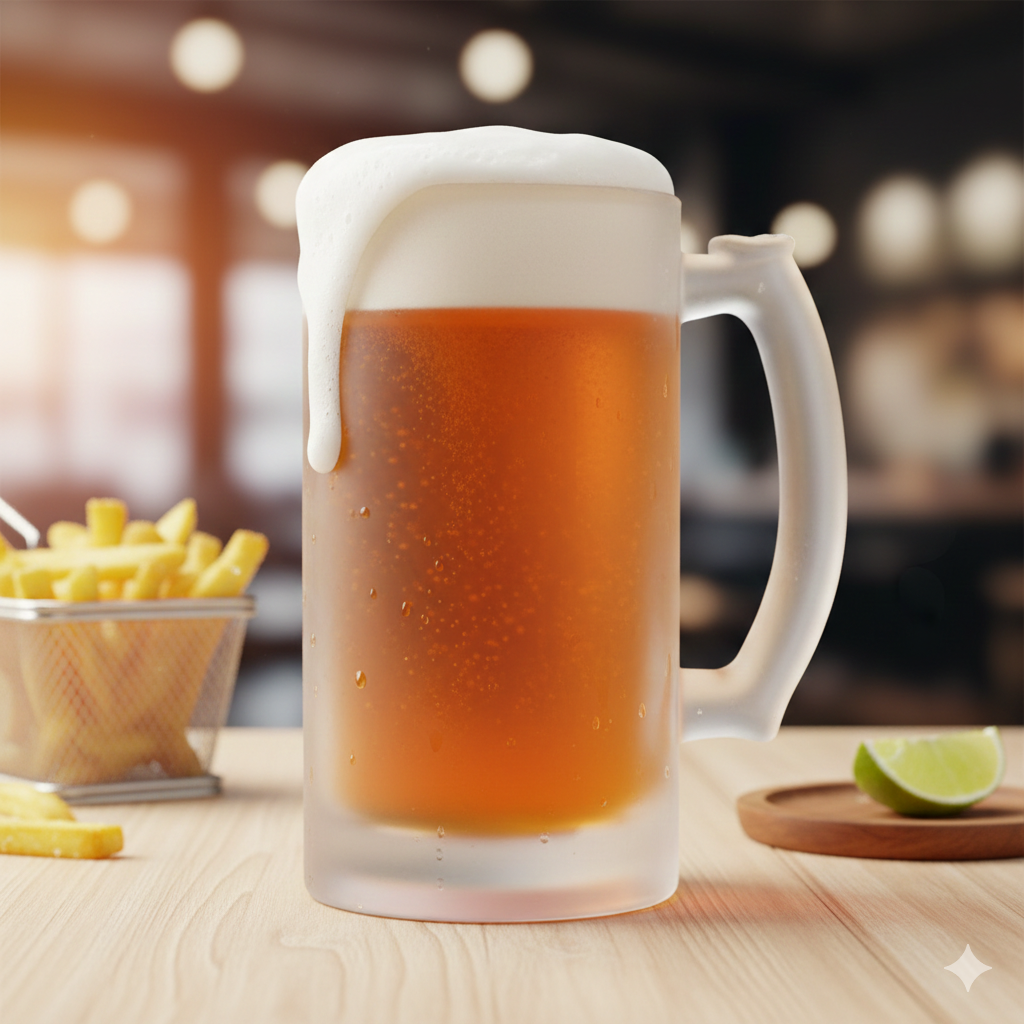 Sublimation Frosted Glass Beer Stein 16oz