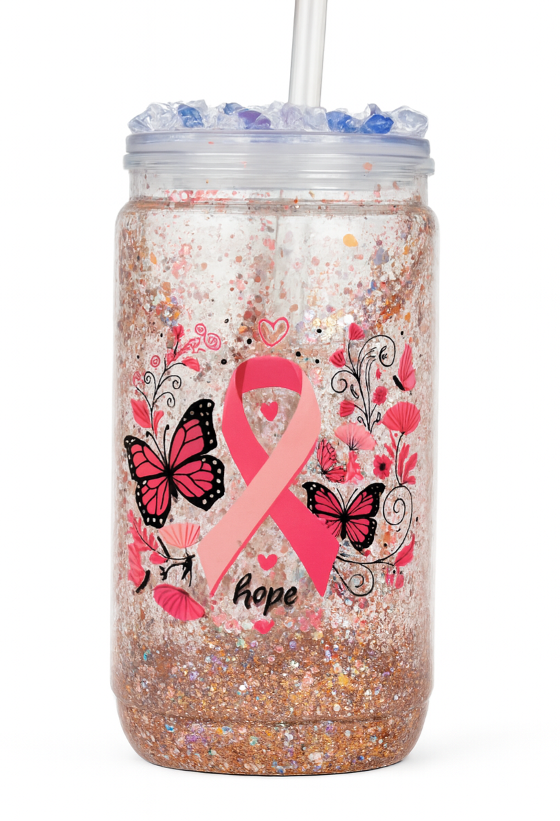 🎀 Limited Edition – Breast Cancer Awareness Snow Globe Tumblers 🎀