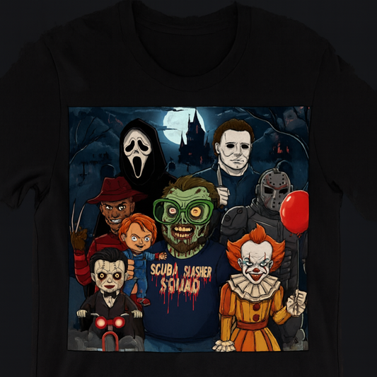 Scuba Slasher Squad T-Shirt – Horror Legends Edition 👻