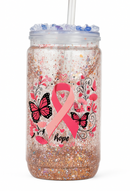 🎀 Limited Edition – Breast Cancer Awareness Snow Globe Tumblers 🎀