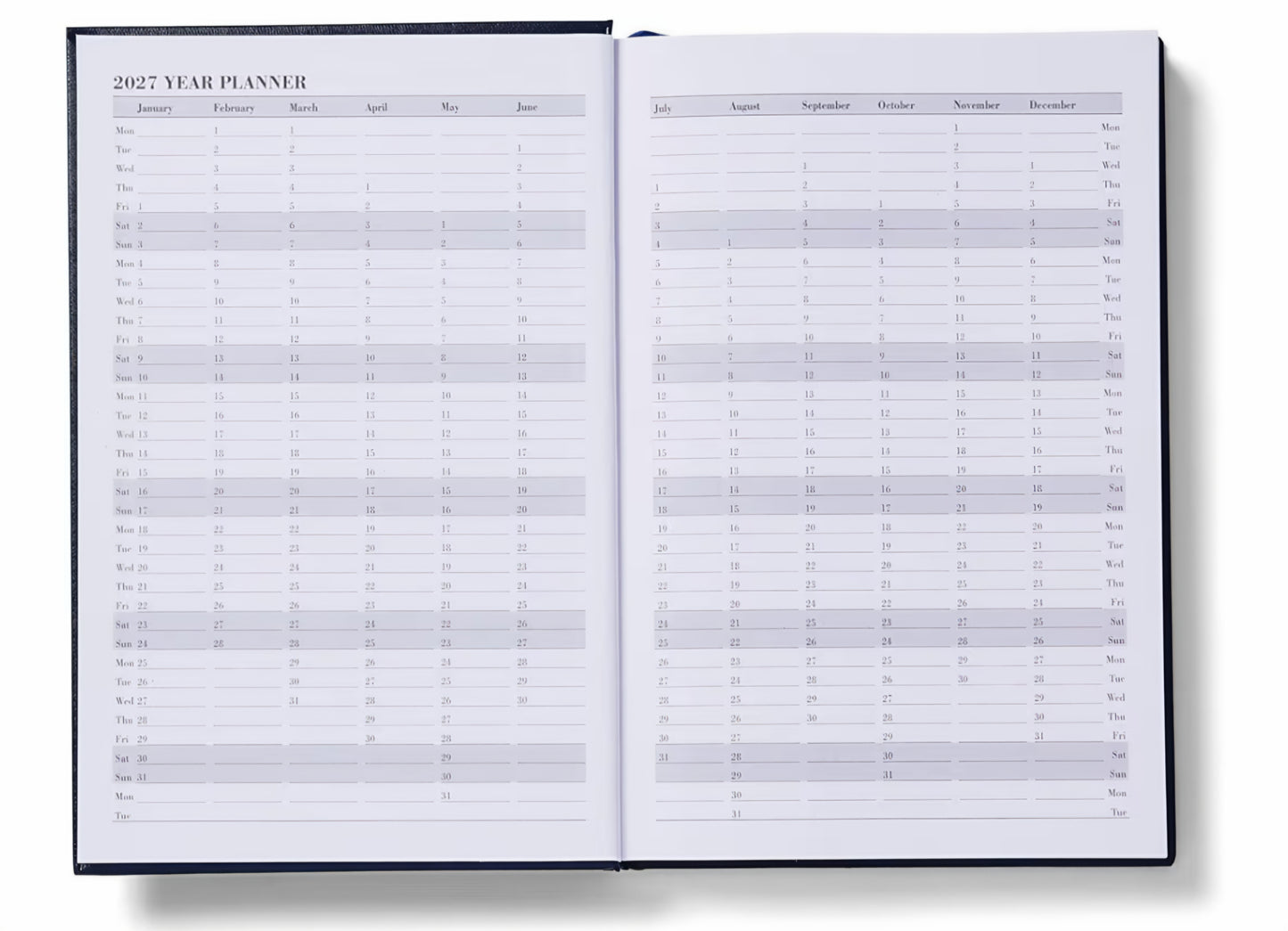 2027 Diary Page per day A5